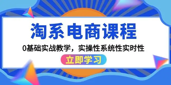 淘系电商课程，0基础实战教学，实操性系统性实时性（15节课）