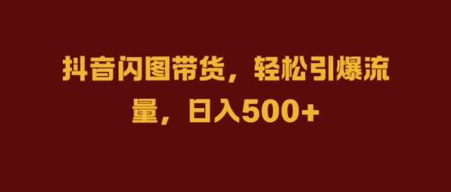 抖音闪图带货，轻松引爆流量，日入几张【揭秘】