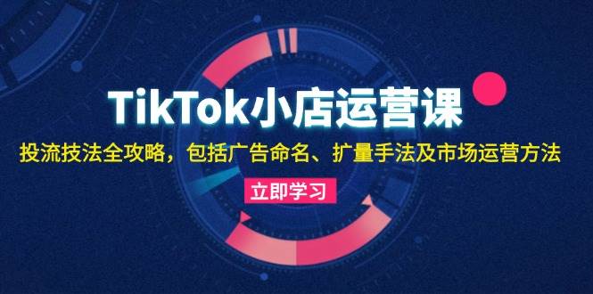 （13063期）TikTok小店运营课：投流技法全攻略，包括广告命名 扩量手法及市场运营方法