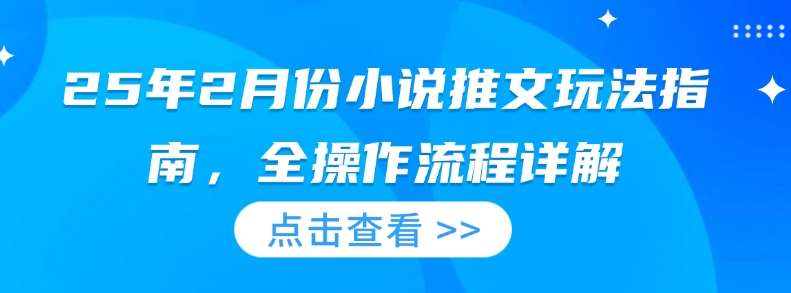 25年2月份小说推文玩法指南，全操作流程详解