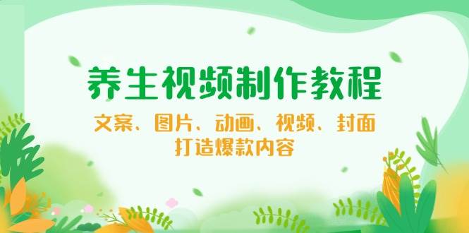 （14163期）养生视频制作教程，文案、图片、动画、视频、封面，打造爆款内容