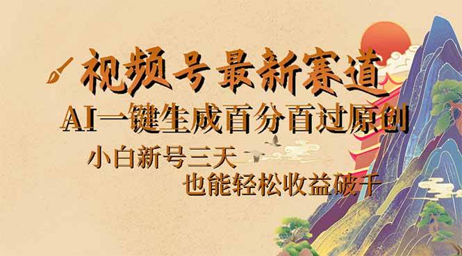 （14363期）视频号最新爆火赛道，AI一键生成百分百过原创，小白新号三天，也能轻松…