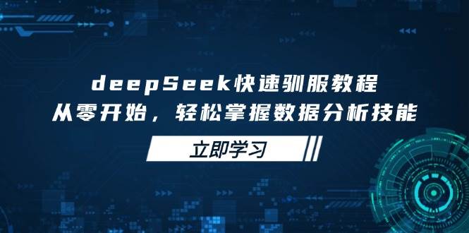 （14536期）deepSeek快速驯服教程，从零开始，轻松掌握数据分析技能